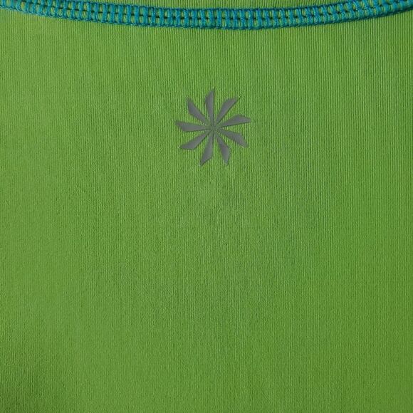 Athleta Pareo Rash Guard Chartreuse Swim Top Size M - Picture 5 of 6